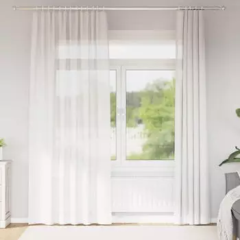 vidaXL Voile Vorhänge mit Stangentaschen 2 Stk. Weiß (4102243)