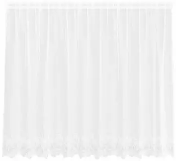 vidaXL Spitzenvorhang mit Vorhängen Floral Weiß 180 x 300 cm Polyester (4107779)