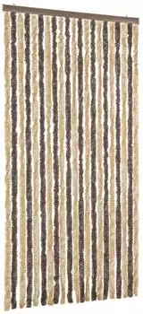 vidaXL Fliegenvorhang Dunkelbraun und Beige 90x220 cm Chenille (377356)