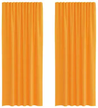 vidaXL Voile Vorhänge mit Stangentaschen 2 Stk. Orange (4102194)