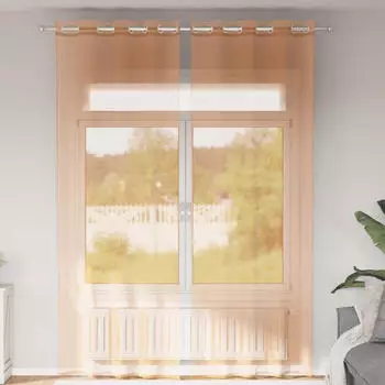 vidaXL Voile Vorhänge mit Ösen 2 Stk. Terrakotta (4102141)