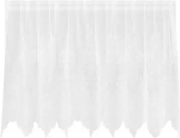 vidaXL Spitzenvorhang mit Vorhängen Floral Weiß 80 x 200 cm Polyester (4107878)