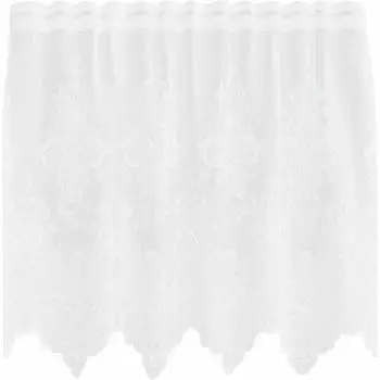 vidaXL Spitzenvorhang mit Vorhängen Floral Weiß 80 x 150 cm Polyester (4107865)
