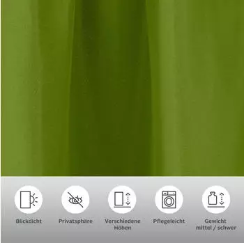 my home Raja 140x265cm 2 Stk. grün – Blickdichter Sichtschutz für private Rückzugsorte