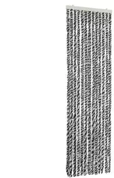 vidaXL Fliegenvorhang Chenille Grau/Schwarz/Wei&szlig; 56x200cm (377333)
