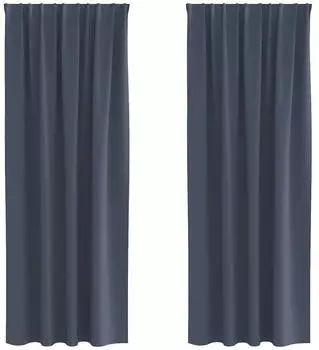vidaXL Verdunkelungs-Vorh&auml;nge mit Ringen 2 pcs Anthrazit 245 x 140 cm (4107451)