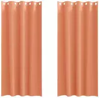 vidaXL Verdunkelungs-Vorh&auml;nge mit Ringen 2 pcs Terrakotta 245 x 140 cm