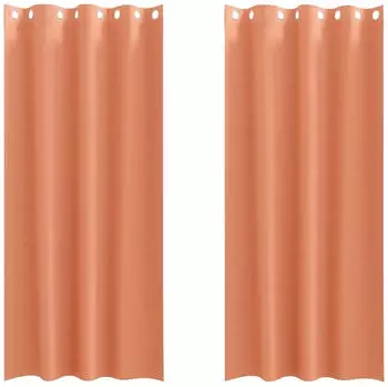 vidaXL Verdunkelungs-Vorh&auml;nge mit Ringen 2 pcs Terrakotta 245 x 140 cm (4107416)