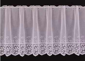 Kranzusch Gardine mit Glanzgarn bestickt 150x45cm