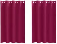 vidaXL Verdunkelungs-Vorh&auml;nge mit Ringen 2 pcs Weinrot 175 x 140 cm