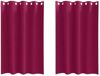 vidaXL Verdunkelungs-Vorh&auml;nge mit Ringen 2 pcs Weinrot 175 x 140 cm (4107354)