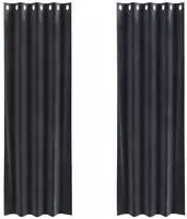 vidaXL Verdunkelungsvorh&auml;nge 2 pcs Dunkelgrau 140 x 225 cm Samt