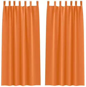 vidaXL Verdunkelungs-Vorh&auml;nge mit Ringen 2 pcs Helles Orange (4107621)