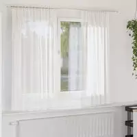 vidaXL Voile Vorh&auml;nge mit Stangentaschen 2 Stk. Wei&szlig;