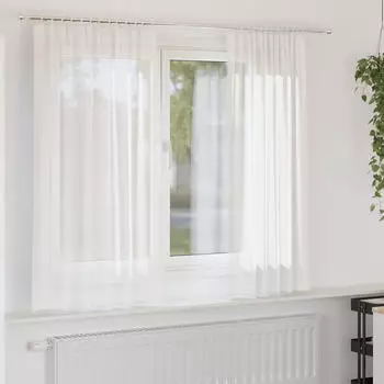 vidaXL Voile Vorh&auml;nge mit Stangentaschen 2 Stk. Wei&szlig; (4102241)