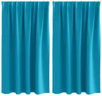 vidaXL Verdunkelungs-Vorh&auml;nge mit Ringen 2 pcs T&uuml;rkis 140 x 140 cm