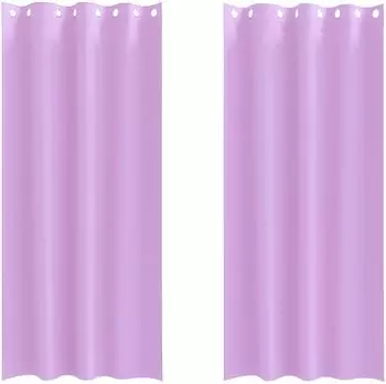 vidaXL Verdunkelungs-Vorh&auml;nge mit Ringen 2 pcs Lila 260 x 140 cm (4107382)