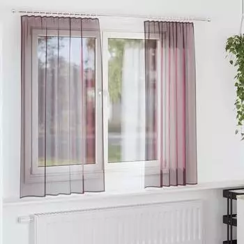 vidaXL Voile Vorh&auml;nge mit Stangentaschen 2 Stk. Lila (4102201)