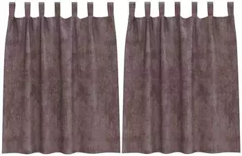 vidaXL Samtvorh&auml;nge mit &Ouml;sen, braun, 140x140cm, 2 Stk. (4107728)