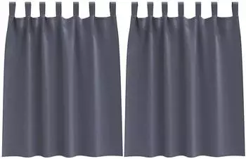 vidaXL Verdunkelungsvorh&auml;nge mit Ringen, anthrazit, Polyester, 140x140cm, 2 Stk. (4107558)