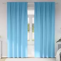 vidaXL Verdunkelungs-Vorh&auml;nge mit Ringen 2 stk. Himmelblau Polyester