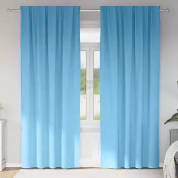 vidaXL Verdunkelungs-Vorh&auml;nge mit Ringen 2 pcs Himmelblau 225 x 140 cm (4107435)