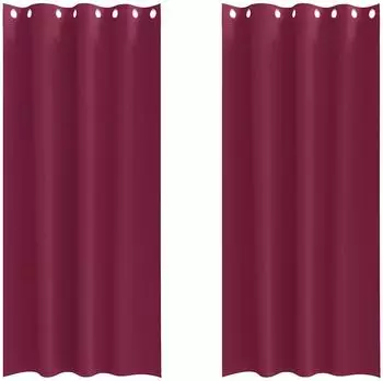 vidaXL Verdunkelungsvorh&auml;nge mit Ringen, Polyester, weinrot, 225x140cm, 2 St. (4107355)