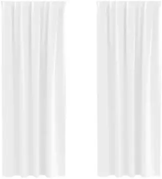vidaXL Verdunkelungsvorh&auml;nge mit Ringen, 2 Stk., reinwei&szlig;, 245x140cm, Polyester (4107496)