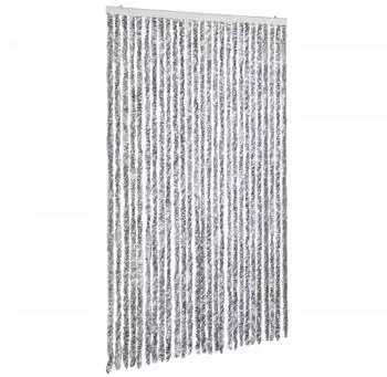 vidaXL Insektenschutz-Vorhang Chenille Wei&szlig;/Grau 118x220cm (315134)