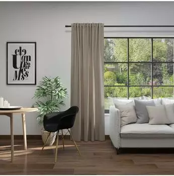 Neutex Linessa Vorhang Jacquard, sand, 245x137cm, verdeckte Schlaufen (35783831-1)