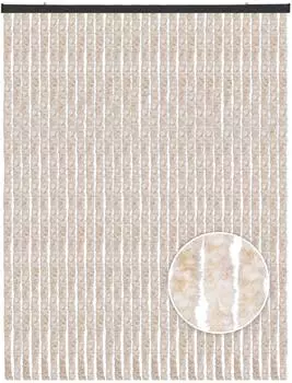 arsvita Flauschvorhang 120x200cm, meliert beige/wei&szlig;, Insektenschutz (11857)