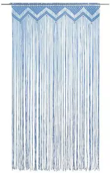 vidaXL Makramee Vorhang blau 140x240cm Baumwolle (323986)