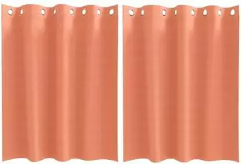 vidaXL Verdunkelungs-Vorh&auml;nge mit Ringen 2 pcs Terrakotta 140 x 140 cm (4107413)