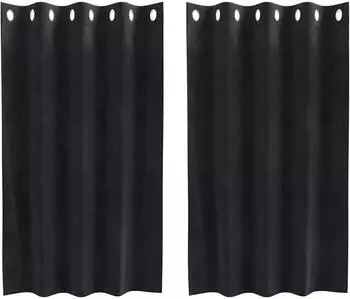 vidaXL Verdunkelungsvorh&auml;nge mit &Ouml;sen, Samt, schwarz, 140x140cm (2 Stk.)