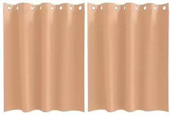 vidaXL Verdunkelungs-Vorh&auml;nge mit Ringen 2 pcs Hellbraun 140 x 140 cm (4107368)