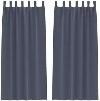 vidaXL Verdunkelungsvorh&auml;nge mit Ringen 2 Stk. anthrazit 225x140cm Polyester (4107560)