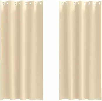 vidaXL Verdunkelungsvorh&auml;nge mit Ringen, Polyester, creme, 225x140cm (4107375)