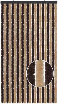 arsvita Flauschvorhang 90x220cm, beige-braun, Insektenschutz (11854-0001)