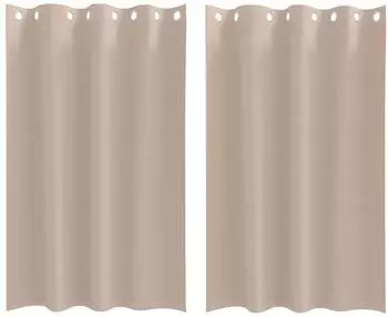 vidaXL Verdunkelungsvorh&auml;nge mit Ringen, Taupe, Polyester, 2er-Set (4107329)