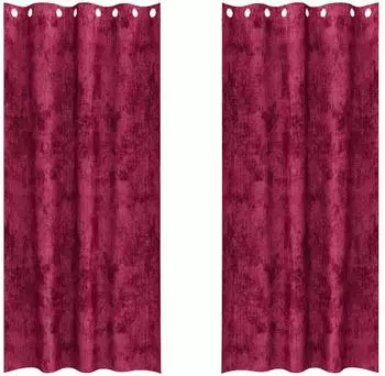 vidaXL Samtvorh&auml;nge mit &Ouml;sen weinrot 245x140cm, 2 Stk. (4107646)