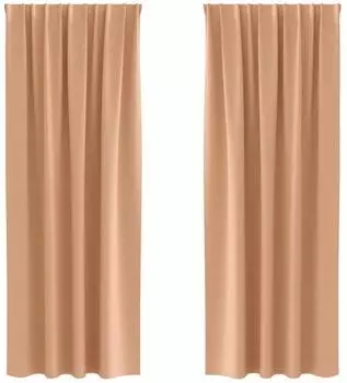 vidaXL Verdunkelungs-Vorh&auml;nge mit Ringen 2 pcs Hellbraun 260 x 140 cm (4107482)