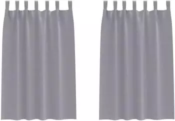 vidaXL Verdunkelungsvorh&auml;nge mit Ringen 2 Stk. hellgrau 175x140cm Polyester (4107564)