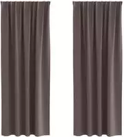 vidaXL Verdunkelungs-Vorh&auml;nge mit Ringen 2 stk. Dunkelbraun Polyester