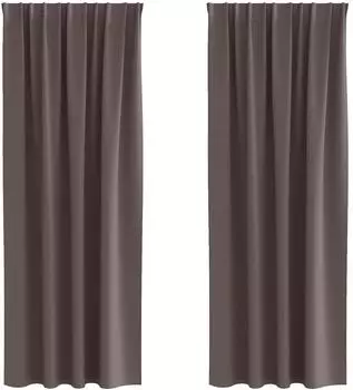 vidaXL Verdunkelungsvorh&auml;nge mit Ringen 2 Stk. dunkelbraun 245x140cm Polyester (4107446)