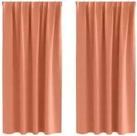 vidaXL Verdunkelungs-Vorh&auml;nge mit Ringen 2 stk. Terrakotta Polyester
