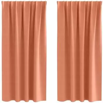 vidaXL Verdunkelungsvorhänge mit Ringen 2 St. terrakotta 175x140cm, Polyester (4107524)