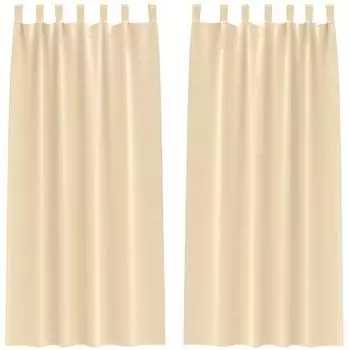 vidaXL Verdunkelungsvorh&auml;nge mit Ringen, Creme, Polyester, 260x140cm (4107597)