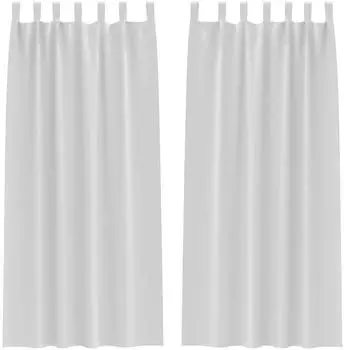 vidaXL Verdunkelungsvorh&auml;nge mit Ringen, 2 Stk., hellgrau, 225x140cm, Polyester (4107570)