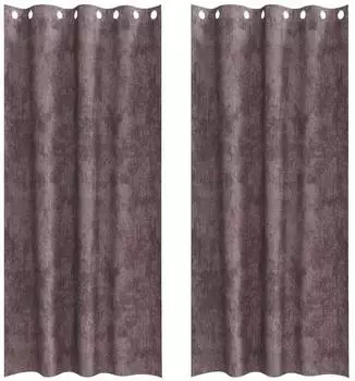 vidaXL Samtvorh&auml;nge mit &Ouml;sen, braun, 260x140cm, 2 St&uuml;ck (4107662)