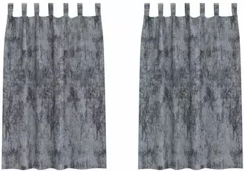 vidaXL Samtvorh&auml;nge mit &Ouml;sen, silbergrau, 175x140cm, 2 St&uuml;ck (4107719)